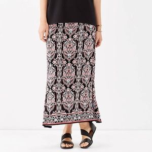 J. Jill XSP Printed Easy Knit Maxi Skirt A-line